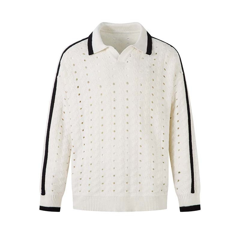 Modern Diamond-Cut Collar Sweater