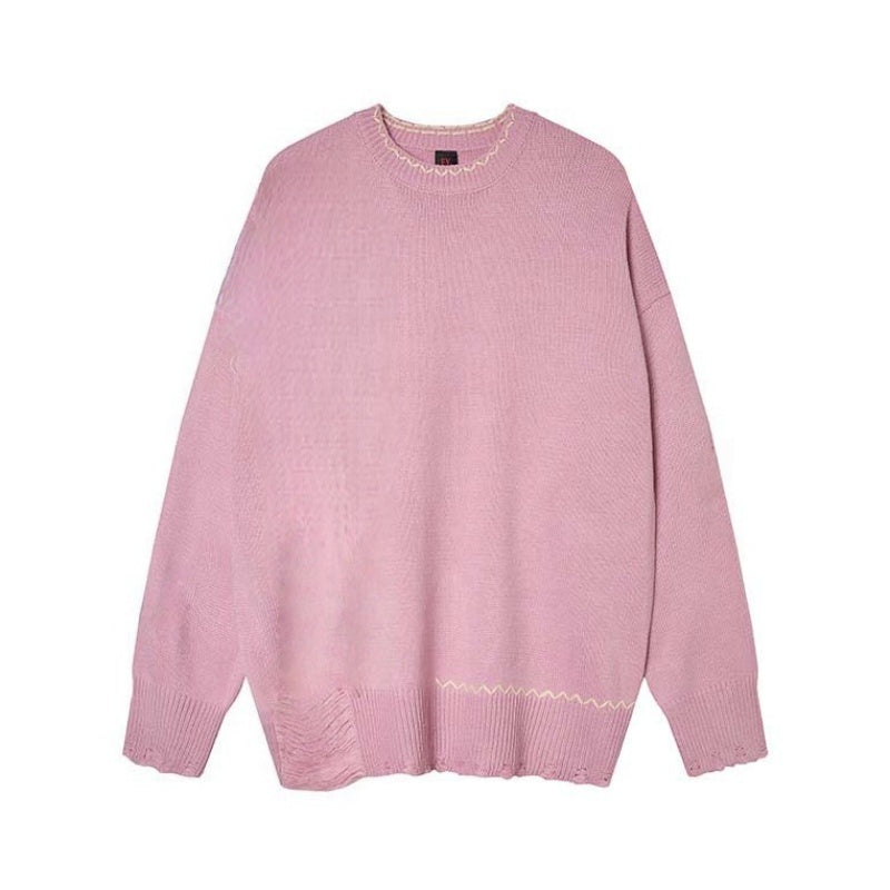 Fringe-Style Tassel Ripped Sweater